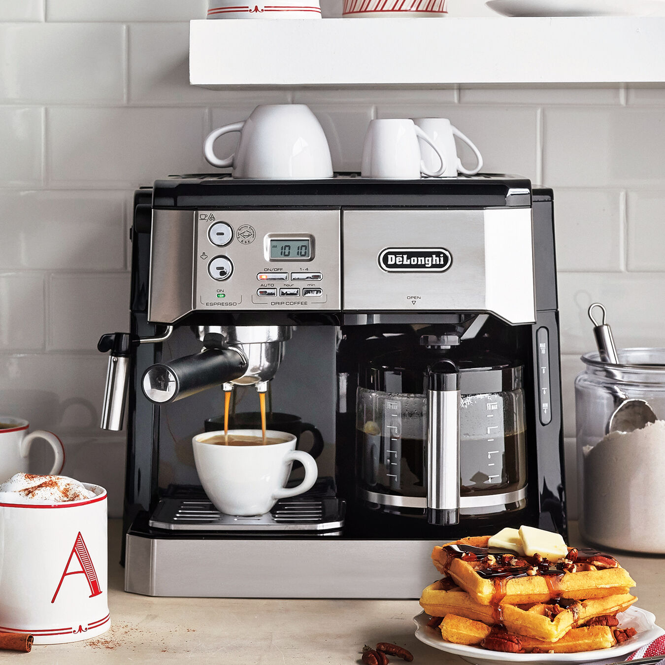 DeLonghi Stainless Espresso Pump & Drip 10 Cup Coffee Maker Machine Glass Carafe DeLonghi Stainless Espresso Pump & Drip 10 Cup Coffee Maker Machine Glass Carafe